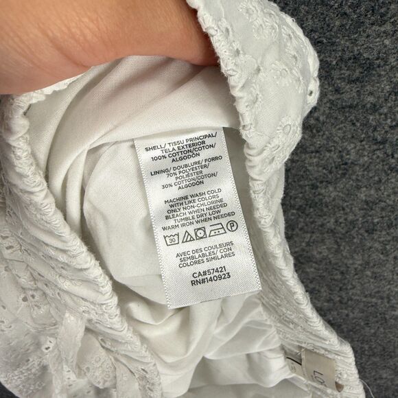 Loft Shorts Women M Medium White Floral Embroidered High Rise Chino Drawstring - Picture 7 of 8